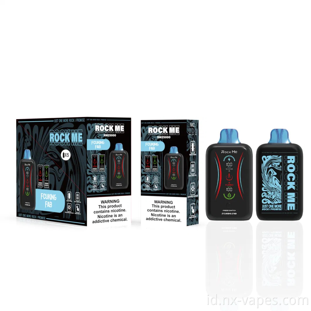 Layar Digital Lengkap Rockme 25000 Puffs Hot Sellal di Eurpoe Rechargeable Wholesale I Vape